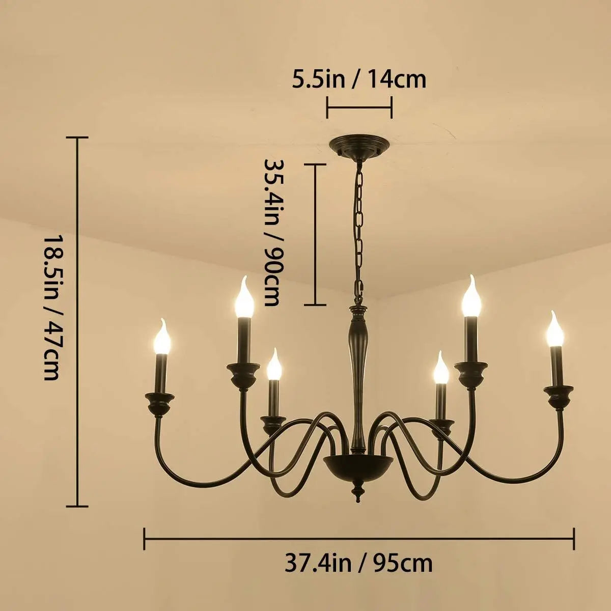Ganeed Rustic Classic LED Iron Chandelier for Kitchen Living Dining Room Hotel Loft Bar Home