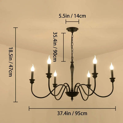 Ganeed Rustic Classic LED Iron Chandelier for Kitchen Living Dining Room Hotel Loft Bar Home