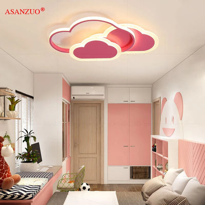 Modern LED Cloud Ceiling Lamp for Children's Room - Dimmable Lighting Fixtures