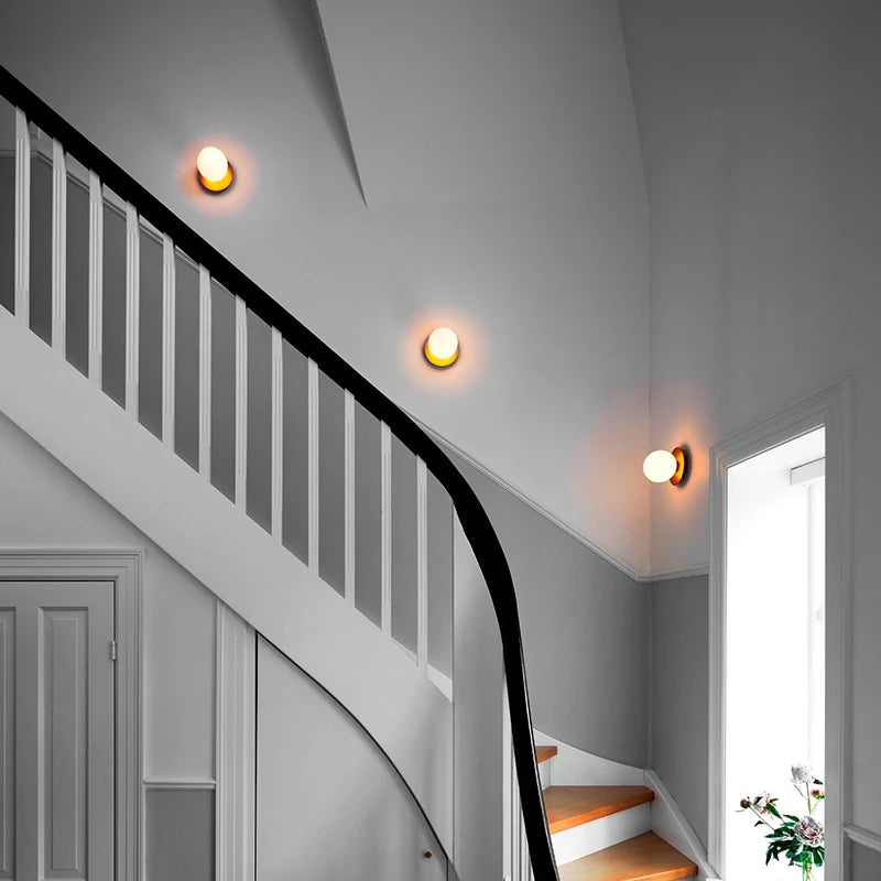 Modern Glass Ball Ceiling Lamp - Nordic LED Indoor Lighting for Living Room, Corridor, Bedroom Hall