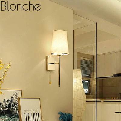 Modern Simple Wall Lamp with Switch - Glass Wall Light Sconces for Bedroom, Restaurant, Living Room, Office, Aisle