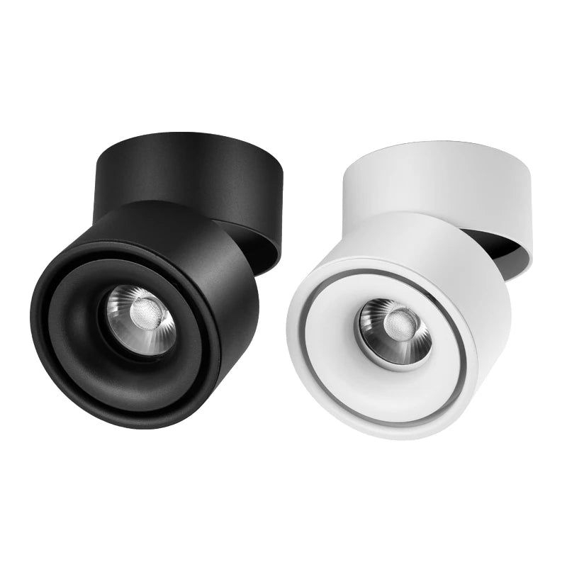 Dimmable 360° Rotatable COB LED Ceiling Light – Surface Mounted Adjustable Spot Downlight