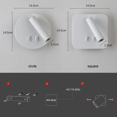 Adjustable LED Wall Lamp - Modern Backlight Sconce for Bedroom, Study, and More