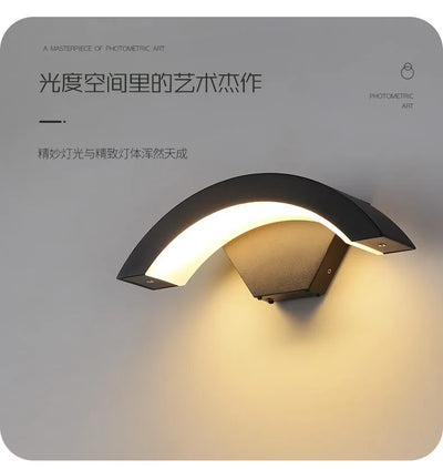 Modern Waterproof Outdoor Wall Lamp with PIR Motion Sensor Light For Garden, Porch, Front Door