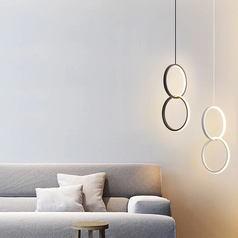 Nordic Modern Pendant Lights: Perfect for Living Room or Restaurant - Round Chandelier Available in White or Black