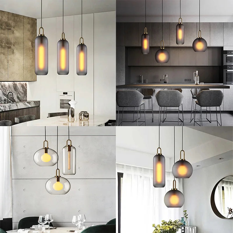 Modern Nordic Glass Ball Pendant Lights for Dining Room and Kitchen Lighting