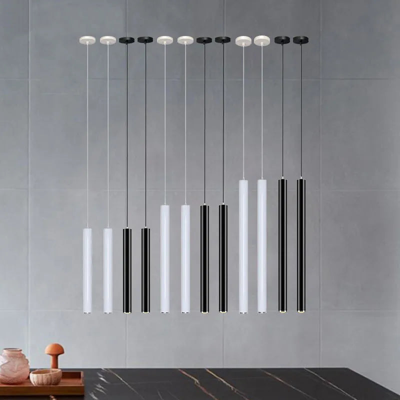 Adjustable Nordic Long Tube Dimmable Pendant Lights - Modern Kitchen and Dining Room Lighting Fixture