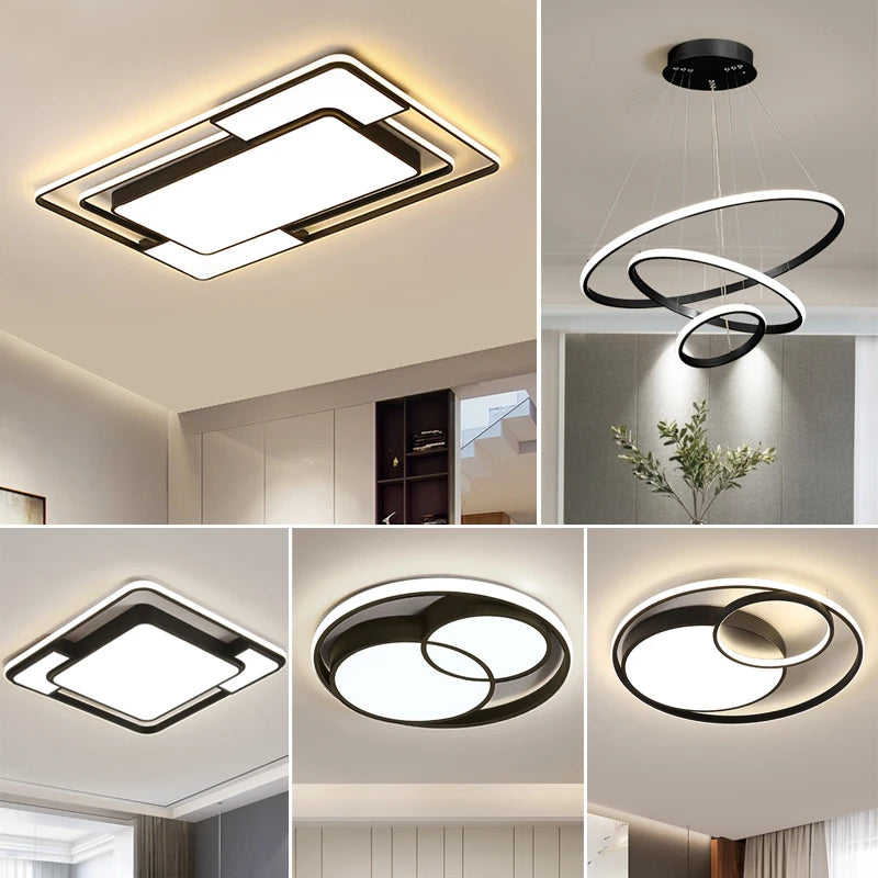 Modern Acrylic LED Ceiling Lights For Living Room Kitchen Bedroom Apartment Restaurant Bar Indoor Home Lighting Lamps AC90-260V