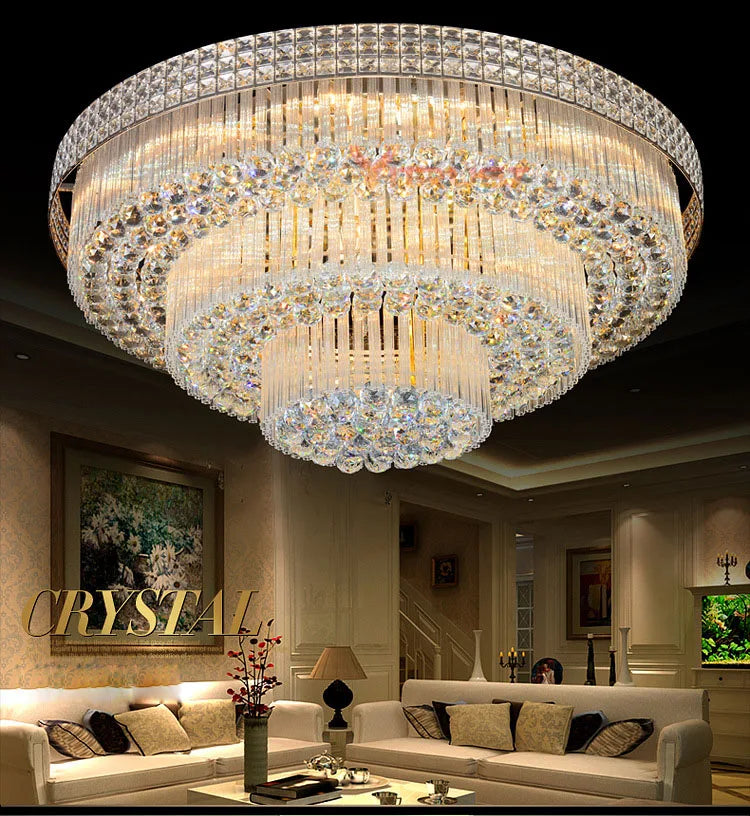 Modern Crystal Ceiling Lights Luxury Golden Luminaria Deckenleuchte