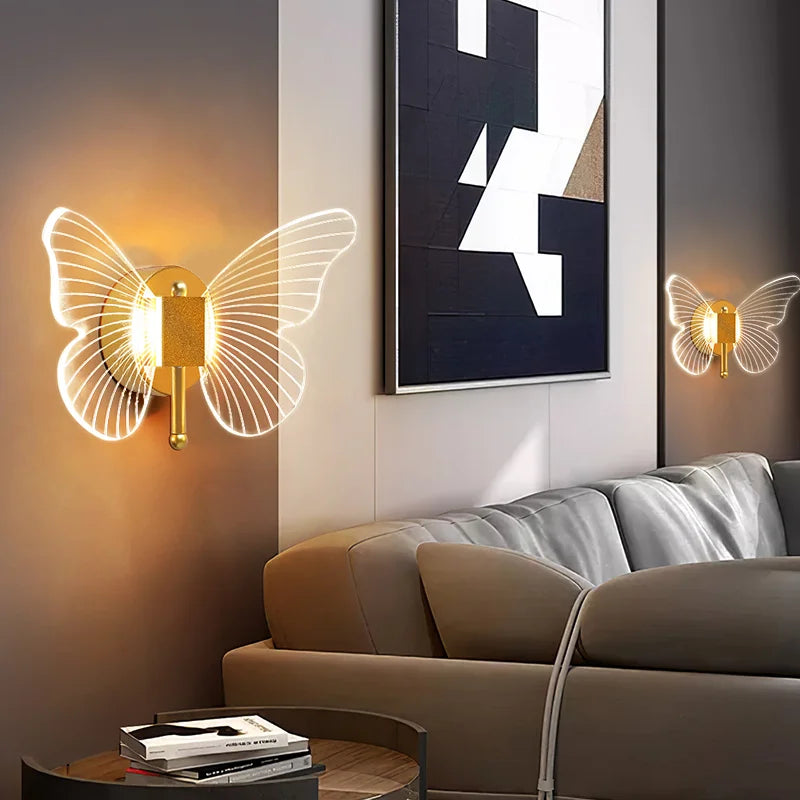 Butterfly LED Wall Lamp Indoor Lighting Home Bedroom Bedside Table Living Room Decoration