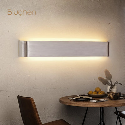 Brushed Aluminum LED Wall Sconce: Stylish Indoor Lighting for Living Room or Bedroom Decor