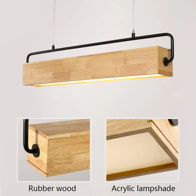 Modern Nordic Wood Pendant Lights - LED Hanging Lamps for Dining, Living Room, Kitchen