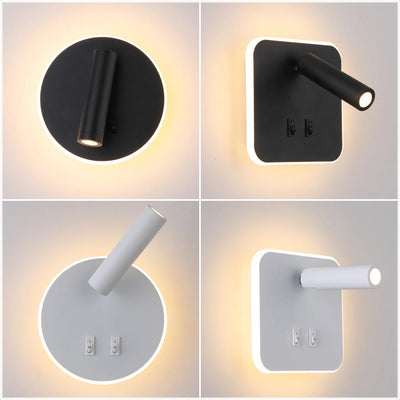 Adjustable LED Wall Lamp - Modern Backlight Sconce for Bedroom, Study, and More