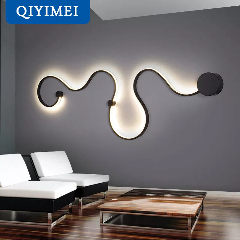 Modern LED Wall Lamps for Bedroom, Study, Living Room, Balcony - White/Black Iron Body Sconce Lights Fixtures