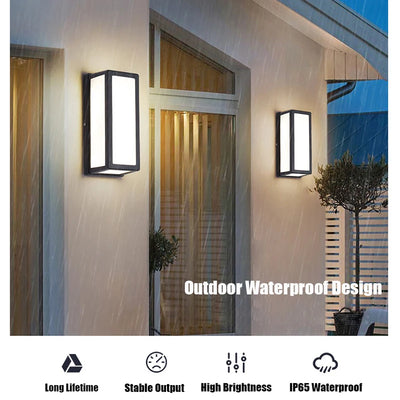 LED Outdoor Wall Lamp with Motion Sensor - Waterproof Light Fixture for Outdoor Lighting Porch