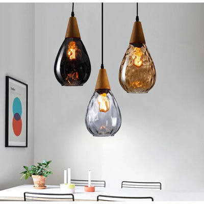 Modern Watermark Single Head Pendant Light for Bedroom, Restaurant, Living Room, Kitchen, Cafe, Hotel, and Office