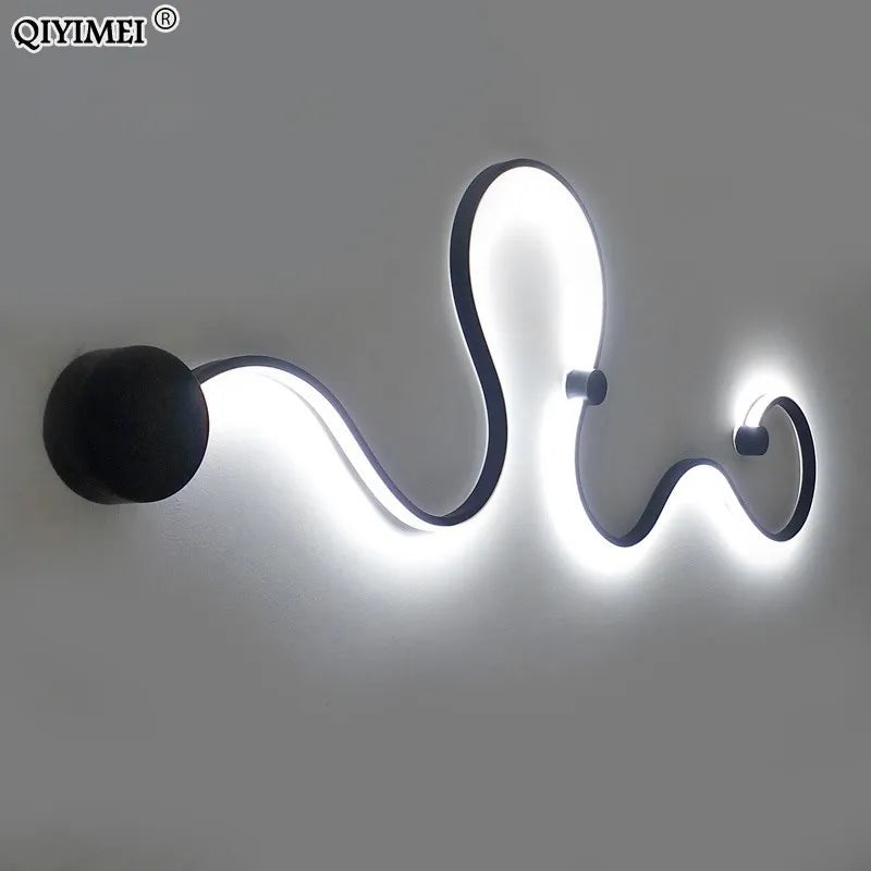 Modern LED Wall Lamps for Bedroom, Study, Living Room, Balcony - White/Black Iron Body Sconce Lights Fixtures