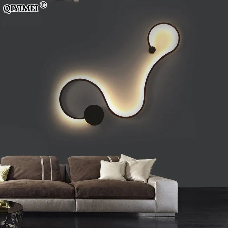 Modern LED Wall Lamps for Bedroom, Study, Living Room, Balcony - White/Black Iron Body Sconce Lights Fixtures