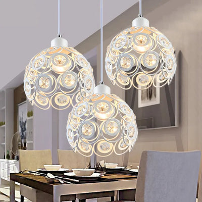 Sleek Three-Head Crystal Pendant Lamp - Modern Minimalist Design for Dining Spaces, Balconies, and More