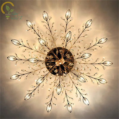 Modern Art Deco Leaves LED Ceiling Lamp for Restaurant, Bedroom, Living Room, and Office