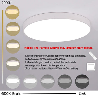 Remote Control Surface Mounted LED Ceiling Lamp – 18W, 24W, 36W Modern Panel Lights