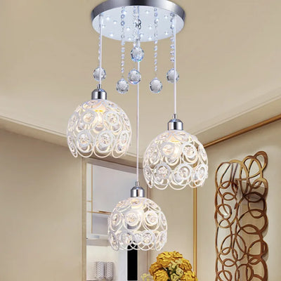 Sleek Three-Head Crystal Pendant Lamp - Modern Minimalist Design for Dining Spaces, Balconies, and More