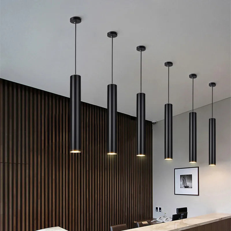 Modern LED Pendant Lamp: Long Tube Design for Kitchen Island, Dining Room, Shop, Bar Counter