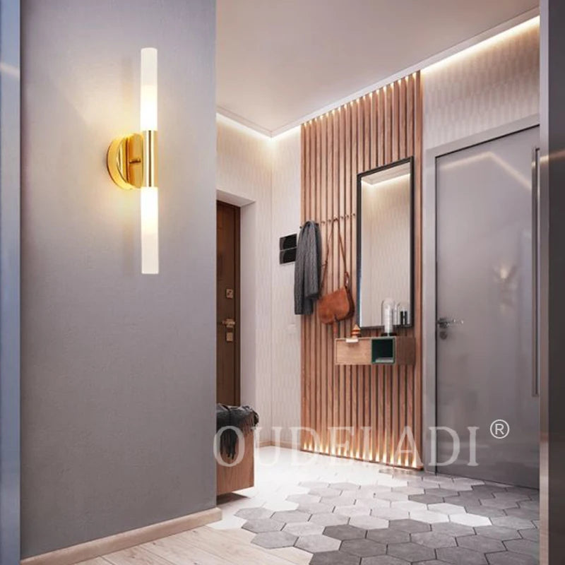 Contemporary Metal Tube LED Wall Lampfor Bedroom, Foyer, Washroom, Living Room, Bathroom, and Toilet Lighting