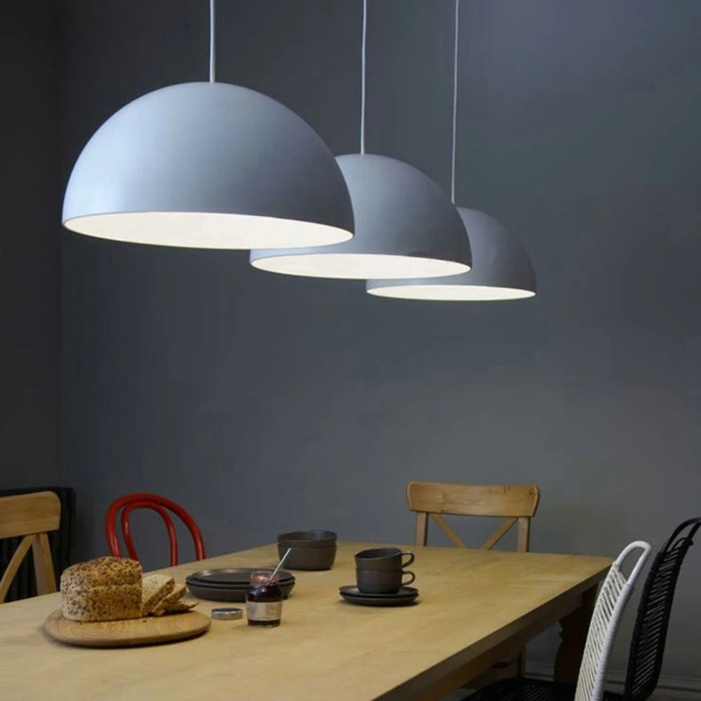 Simple and Beautiful Hemispherical Metal Pendant Light Modern Suspension Lamp  for Home, Bar, Store, and Lighting