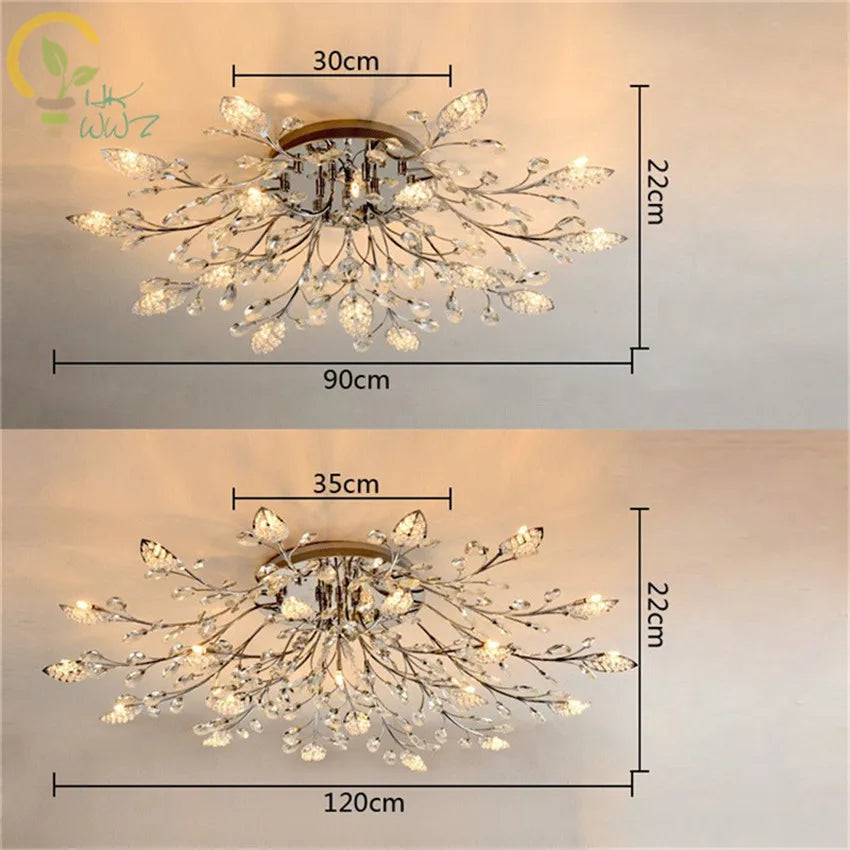 Modern Art Deco Leaves LED Ceiling Lamp for Restaurant, Bedroom, Living Room, and Office