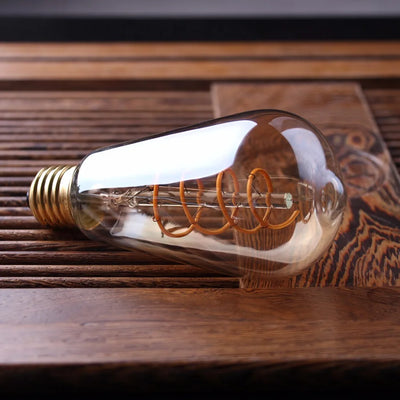 Dimmable Vintage LED Bulb (3W, E27 Base) - Gold Spiral Filament for Chandeliers & Decorative Lighting