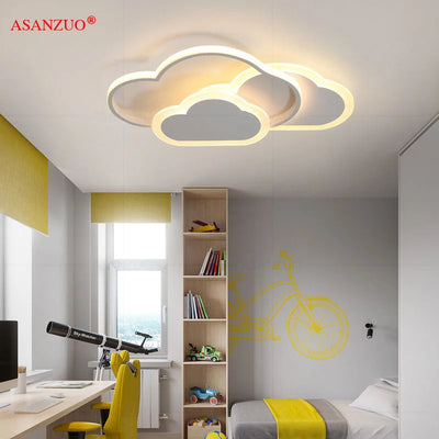 Modern LED Cloud Ceiling Lamp for Children's Room - Dimmable Lighting Fixtures