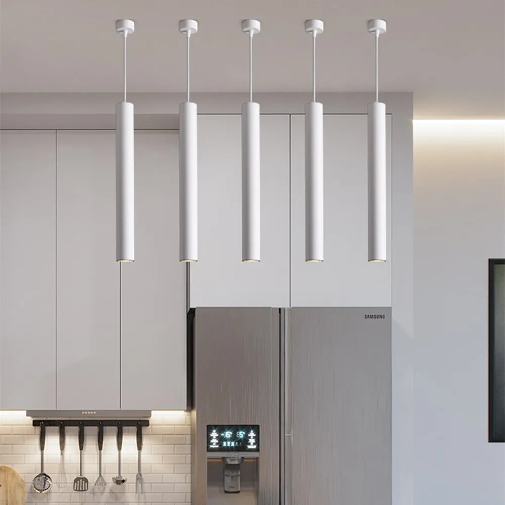 Modern LED Pendant Lamp: Long Tube Design for Kitchen Island, Dining Room, Shop, Bar Counter