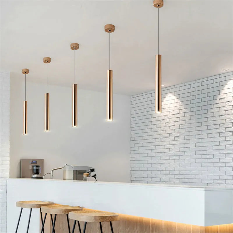 Adjustable Nordic Long Tube Dimmable Pendant Lights - Modern Kitchen and Dining Room Lighting Fixture