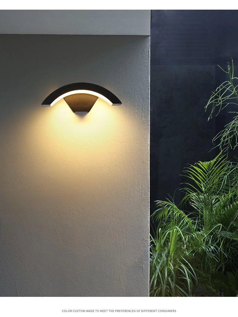 Modern Waterproof Outdoor Wall Lamp with PIR Motion Sensor Light For Garden, Porch, Front Door