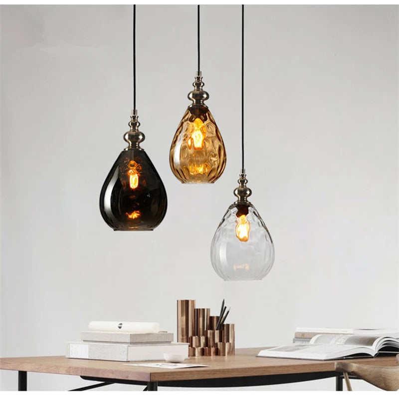 Modern Watermark Single Head Pendant Light for Bedroom, Restaurant, Living Room, Kitchen, Cafe, Hotel, and Office