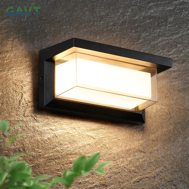 Modern LED Outdoor Wall Lamp with Motion Sensor - Waterproof Porch Light