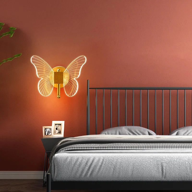 Butterfly LED Wall Lamp Indoor Lighting Home Bedroom Bedside Table Living Room Decoration