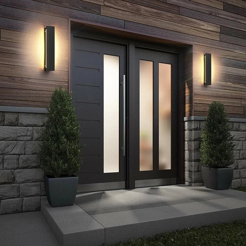 Modern Stainless Steel Wall Lamp with Remote Control - IP65 Outdoor Balcony and Garden Lighting