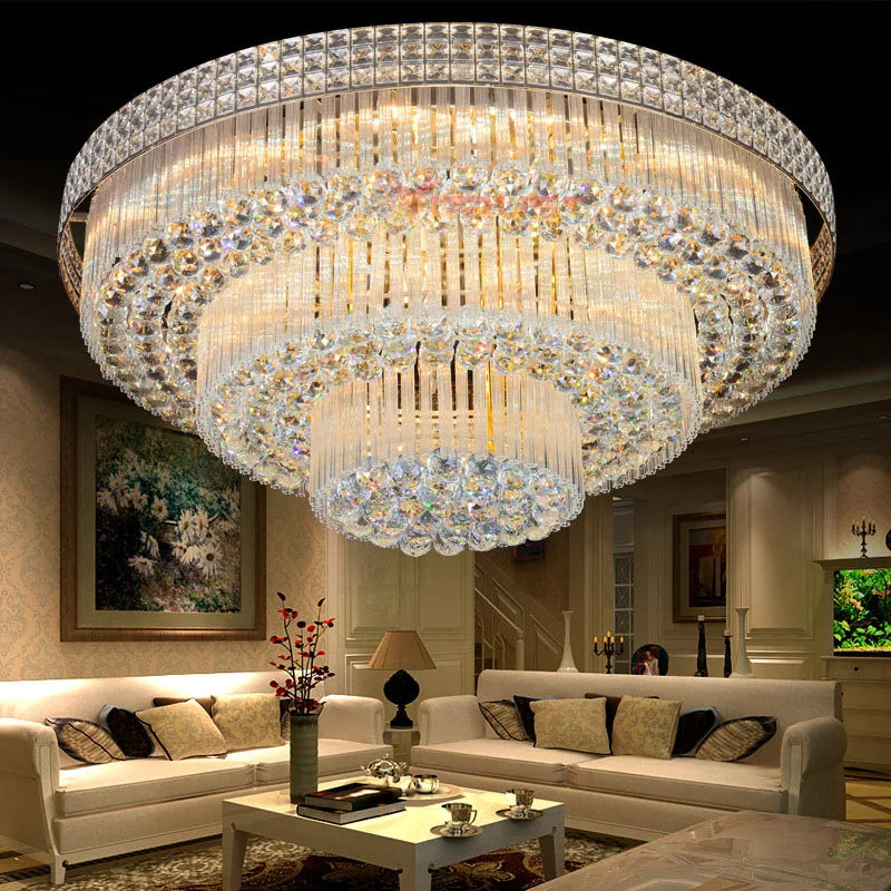 Modern Crystal Ceiling Lights Luxury Golden Luminaria Deckenleuchte