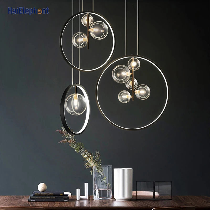 Modern Nordic LED Glass Dome Pendant Lights - Stylish Illumination for Every Space
