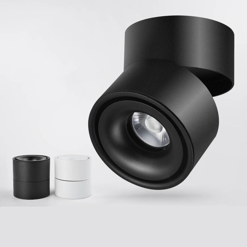 Dimmable 360° Rotatable COB LED Ceiling Light – Surface Mounted Adjustable Spot Downlight