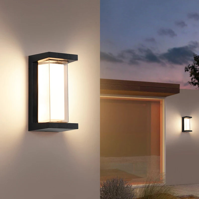 Modern LED Outdoor Wall Lamp with Motion Sensor - Waterproof Porch Light