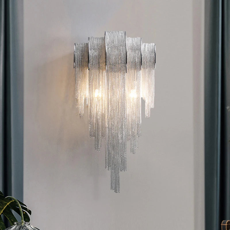 Luxury Tassel Wall Light - Modern Beauty Salon Decoration LED Wall Lamp for Living Room, Bedroom, Stair Aisle