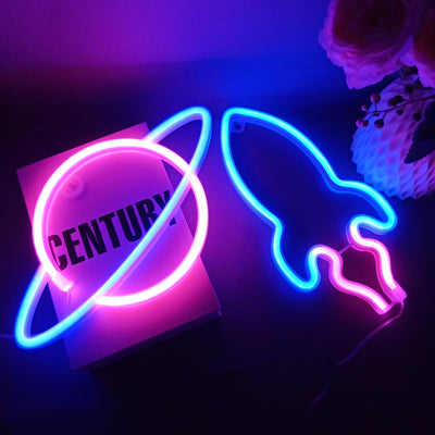 LED Neon Night Light Sign USB/AA Battery Powered Wall Hanging Neon Lamp for Bedroom, Party, Wedding, and Christmas Decoration