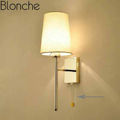 Modern Simple Wall Lamp with Switch - Glass Wall Light Sconces for Bedroom, Restaurant, Living Room, Office, Aisle