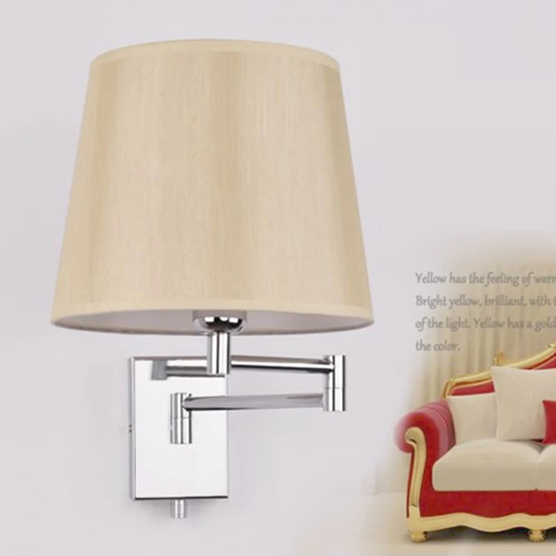 Modern American Fabric Wall Lamp - Stylish Bedside and Decorative Lighting
