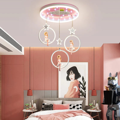 Nordic Girl Bedroom Decor LED Chandelier - Elegant Ceiling Lamps for Living Room and Room Decoration