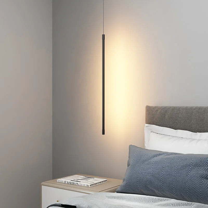 Nordic LED Pendant Light: Minimalist Design with Creative Lines, Perfect for Home Bedroom, Dining Area