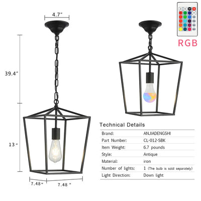 Vintage Industrial Pendant Lights - Black Loft Hanging Lamp Light Fixtures for Home Decoration, Kitchen Island